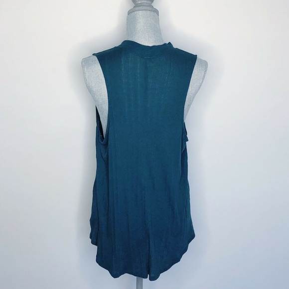 Free People Tank Top Faye Ribbed Keyhole (L25) - Picture 4 of 6